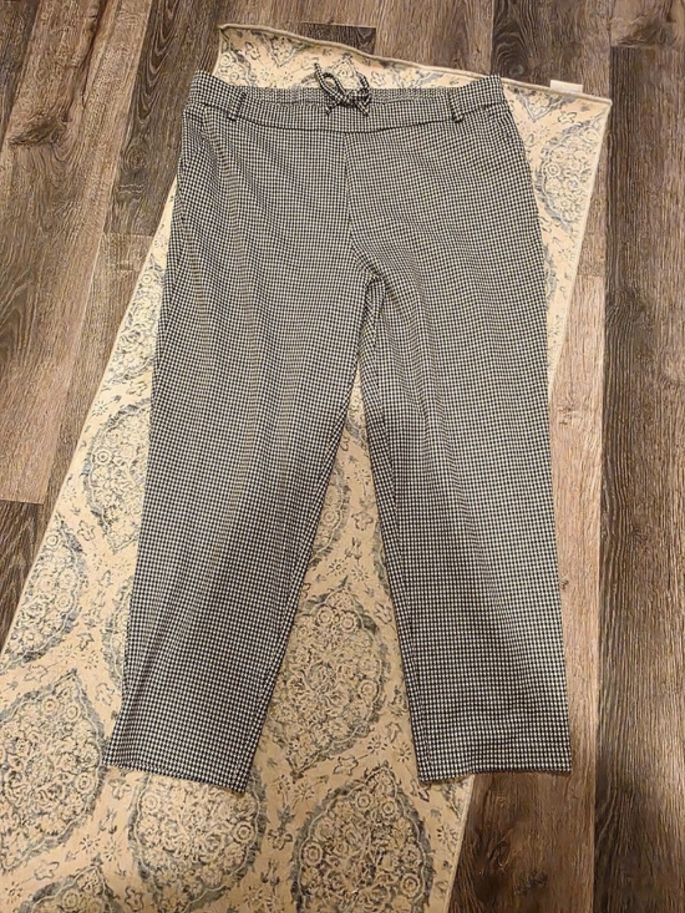 Jones New York Houndstooth Trousers in Black & White Size 1x
